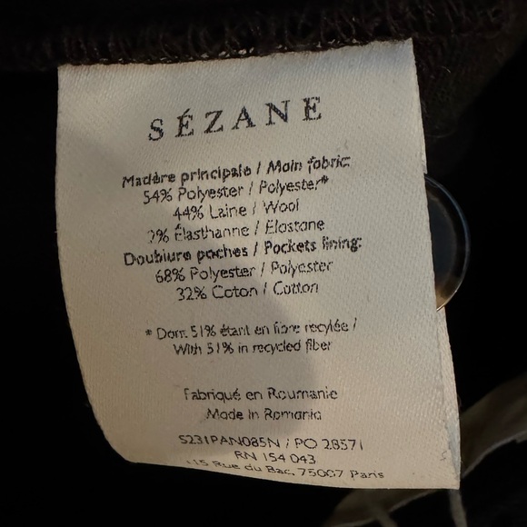 Sezane blk size 4 (36)Damon pant out of stock - Picture 7 of 7